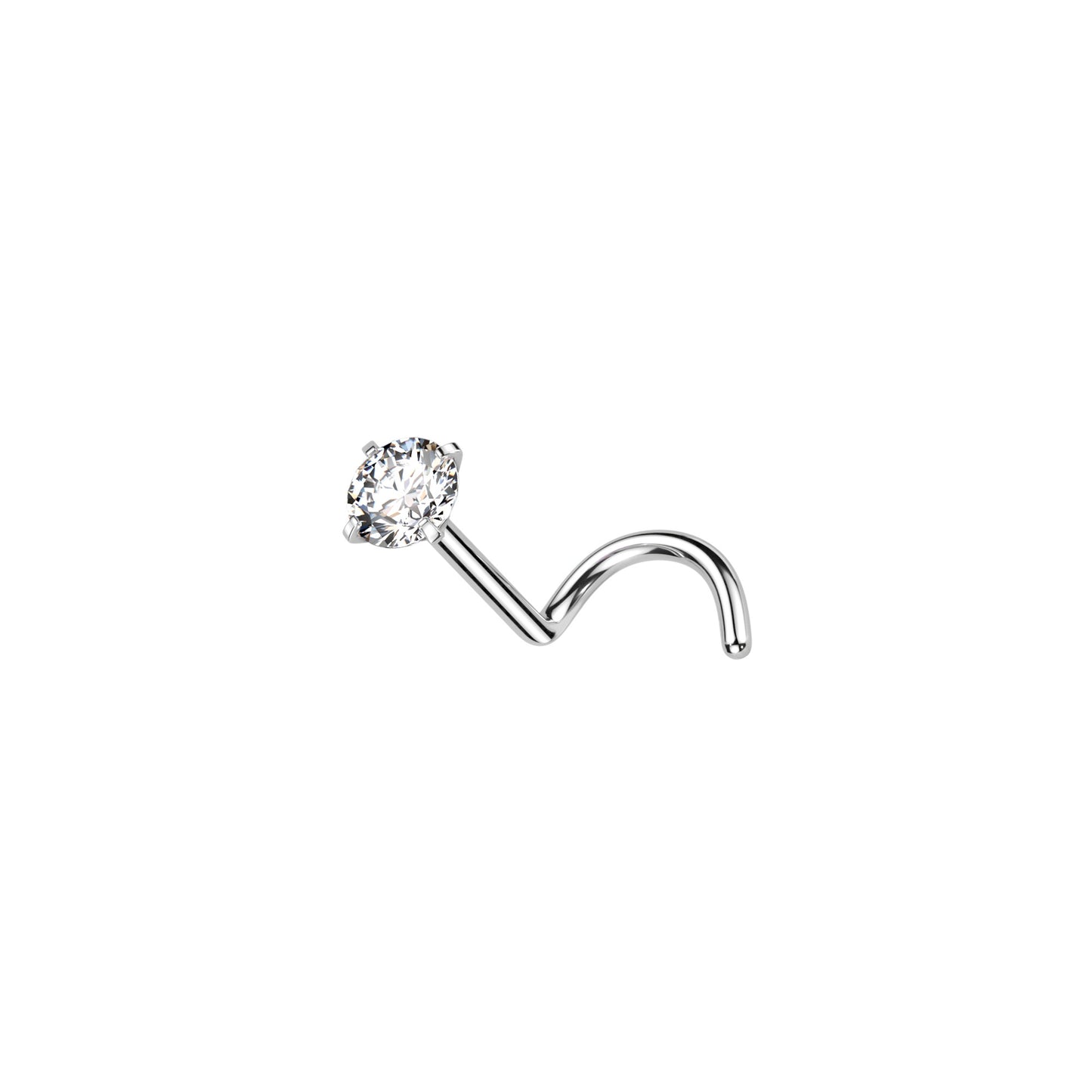 ✨ Titanium 2mm CZ Nose Screw Ring