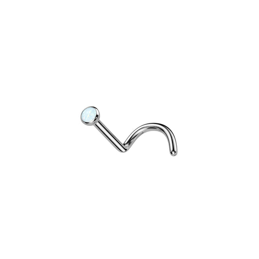 ✨ Titanium Opal Nose Screw Ring