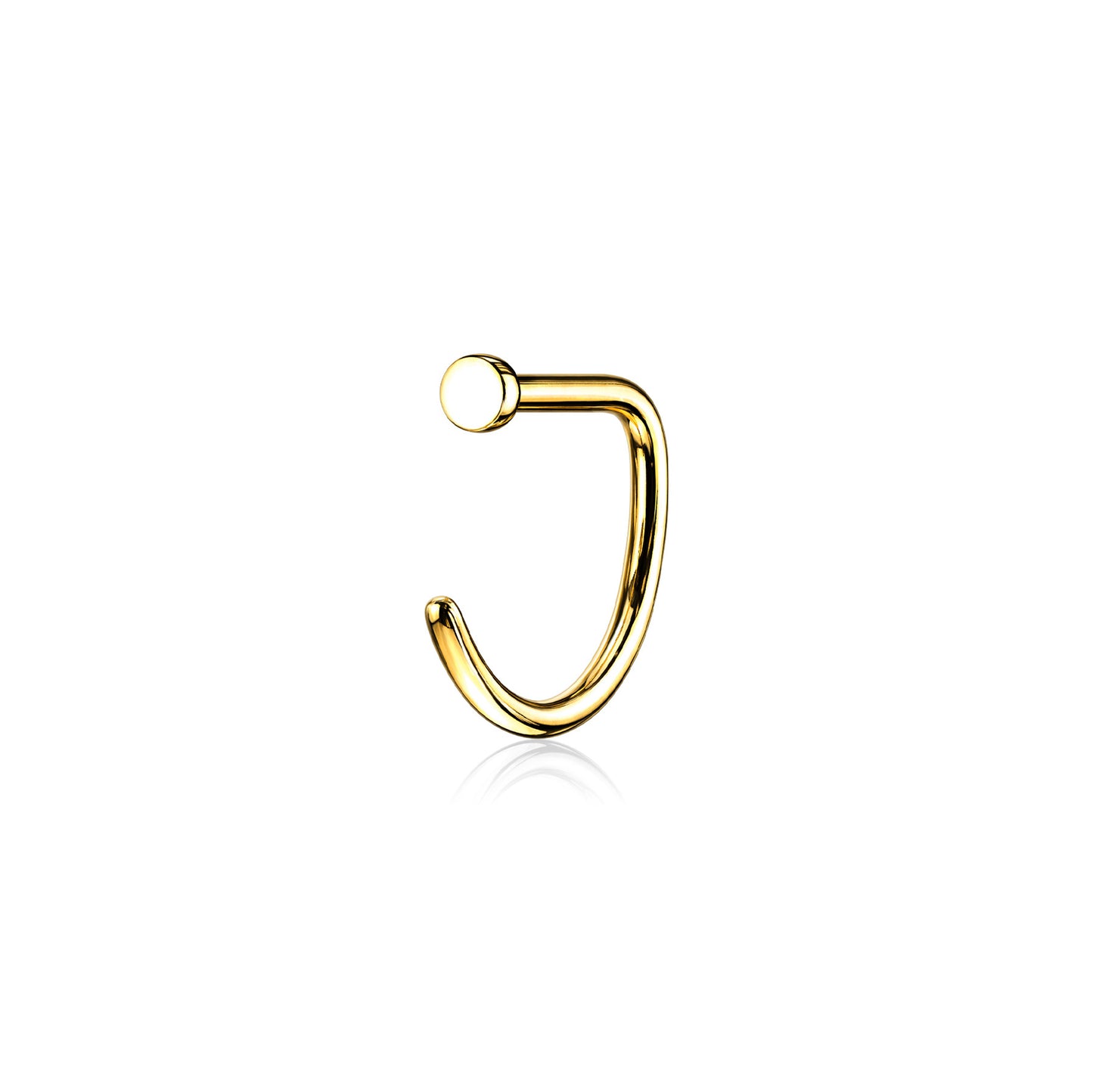 ✨ Titanium D-Shape Flat End Nose Hoop Ring 18G 20G