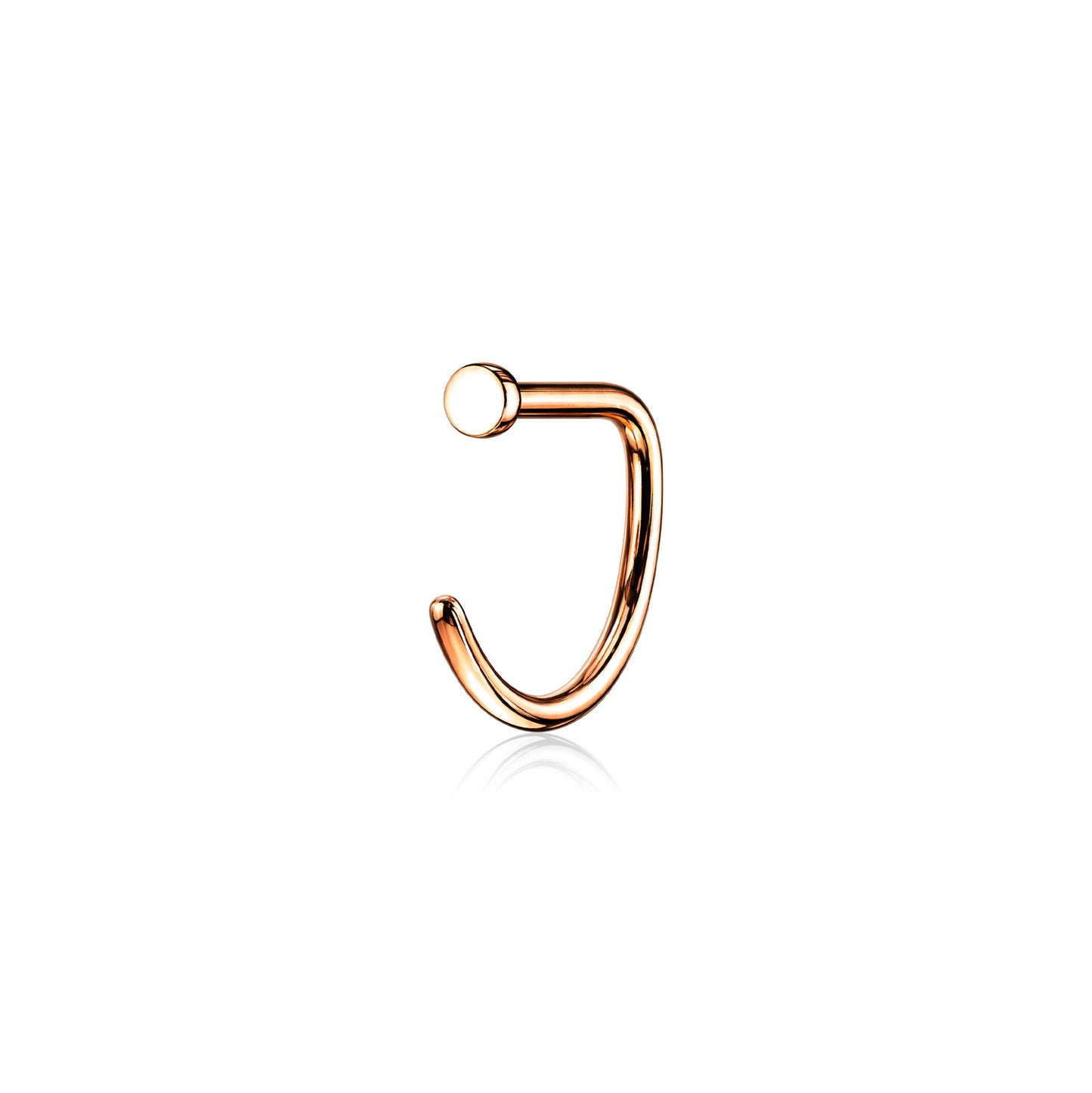 ✨ Titanium D-Shape Flat End Nose Hoop Ring 18G 20G