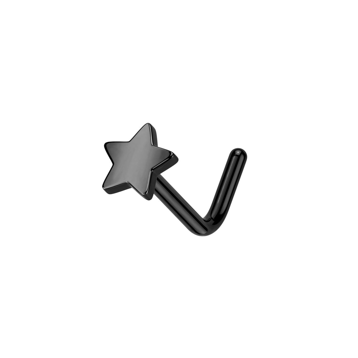 ✨ Titanium Star Top L-Bend Nose Ring