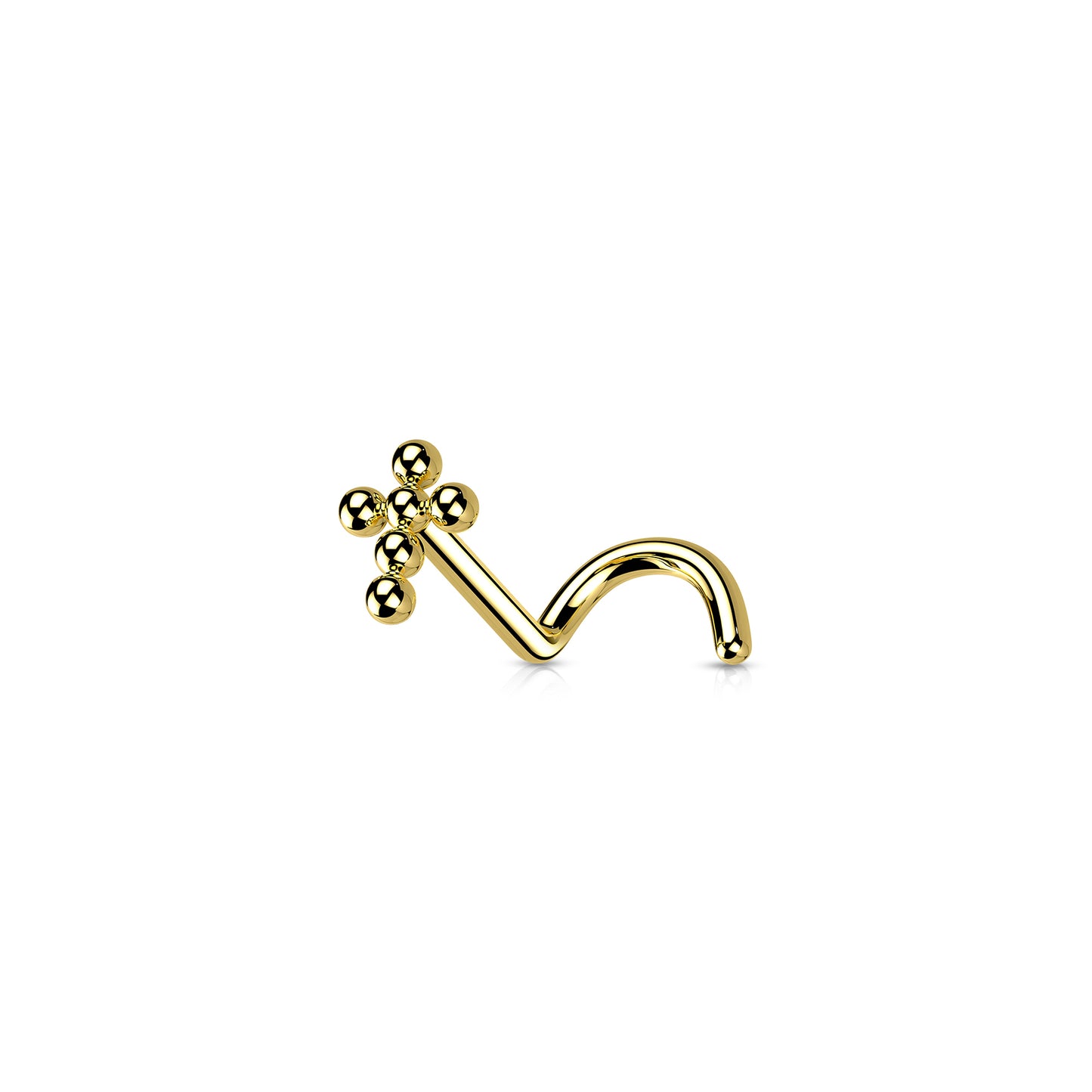 ✨ Titanium Cross Nose Screw Ring