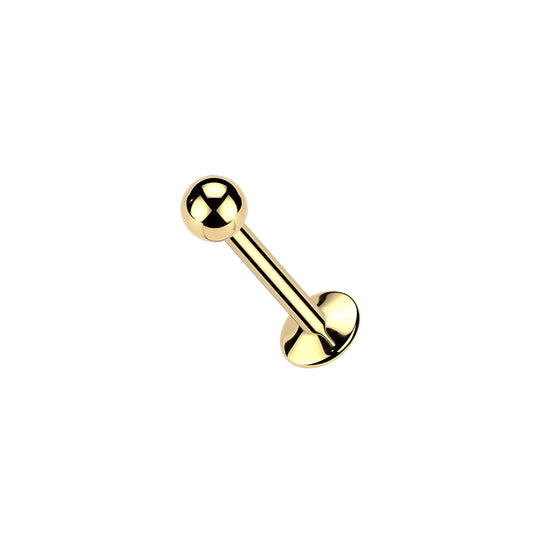 ✨ 24K Gold PVD Titanium Internally Threaded Labret With Convex Back