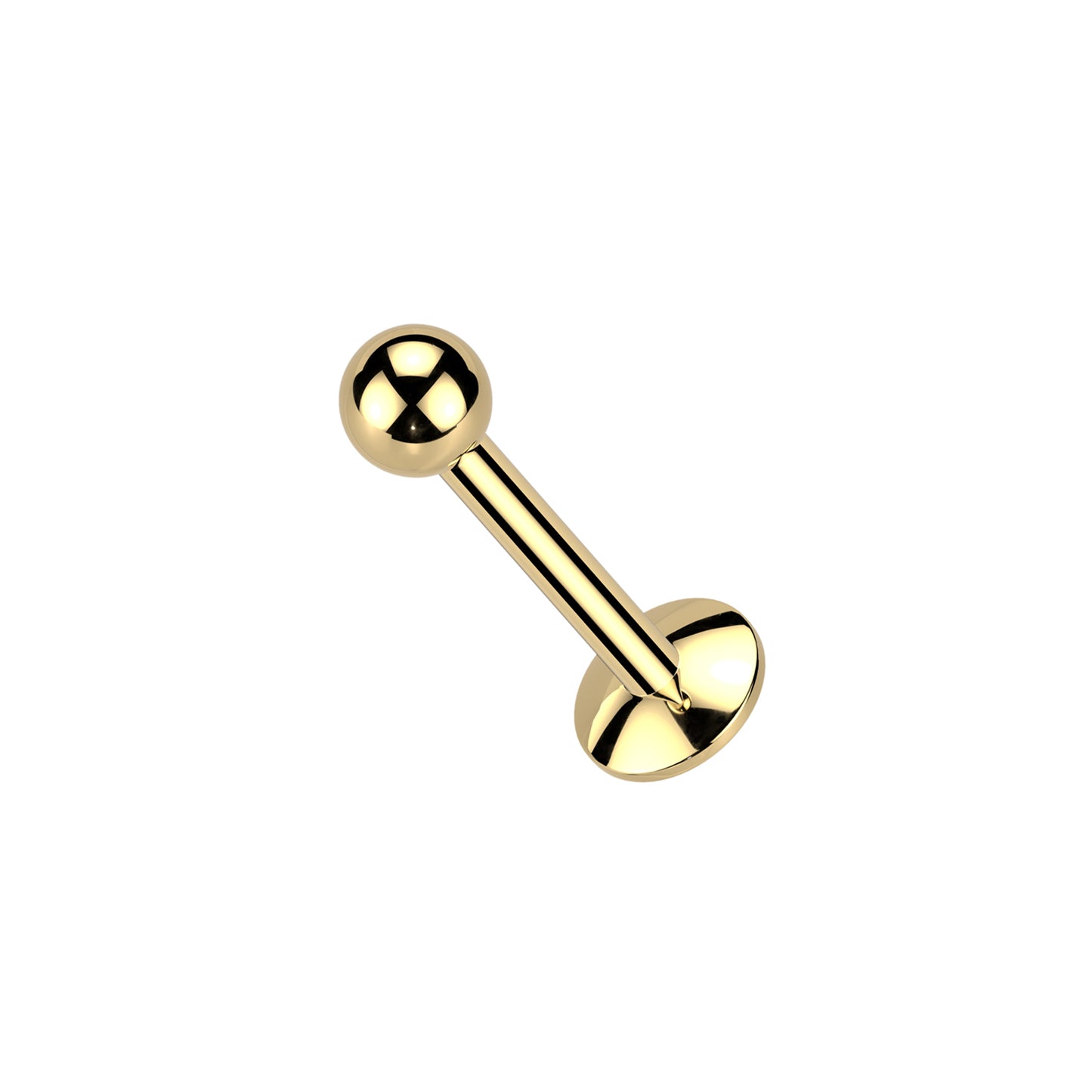 ✨ Titanium 16G Round Ball Top with Internally Threaded Labret Bar