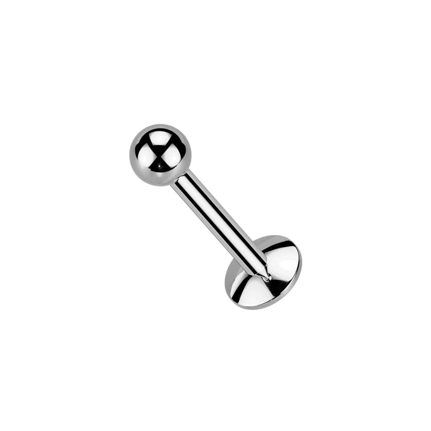 ✨ Titanium 16G Round Ball Top with Internally Threaded Labret Bar