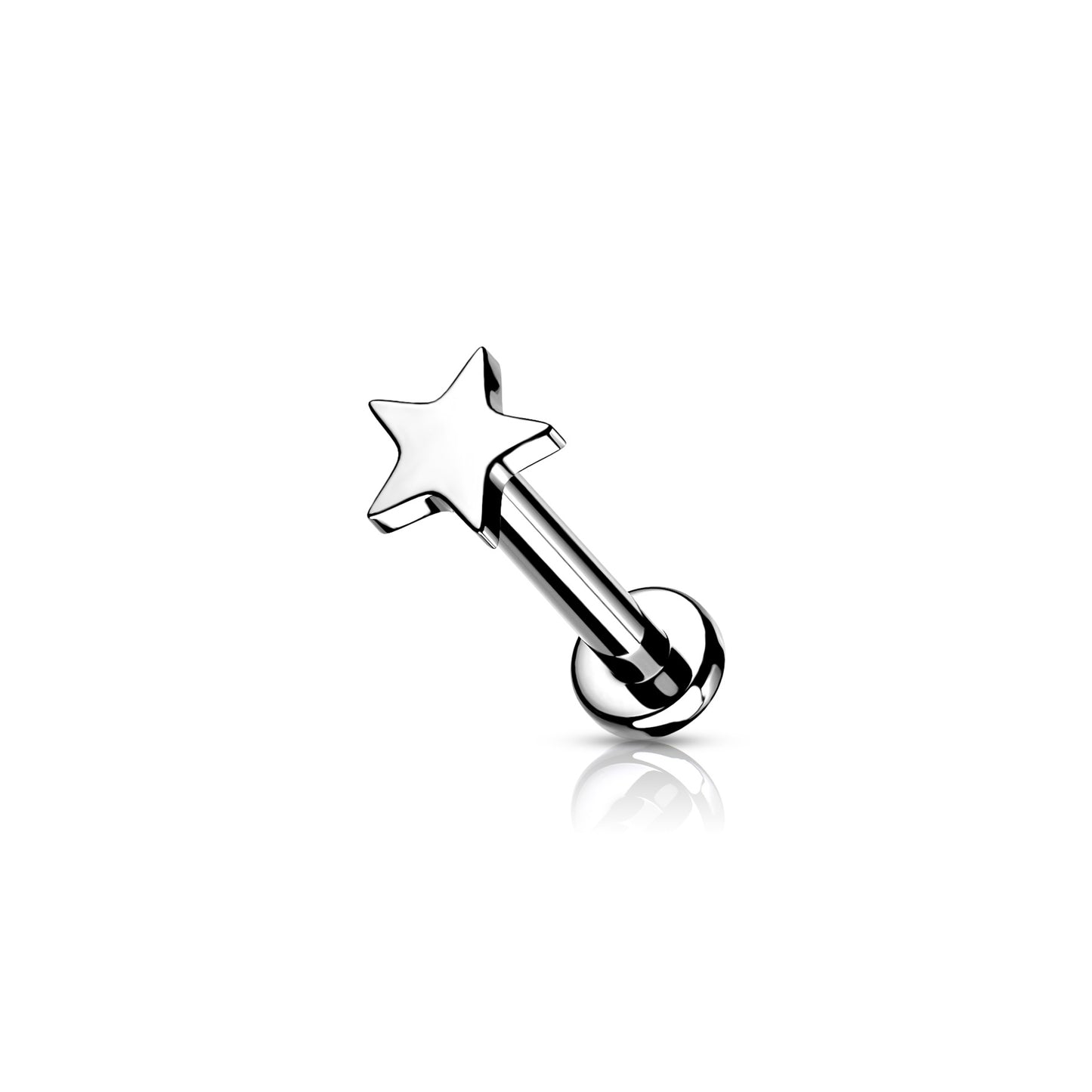 ✨ Titanium Star Internally Threaded Flat Back Labret 16G