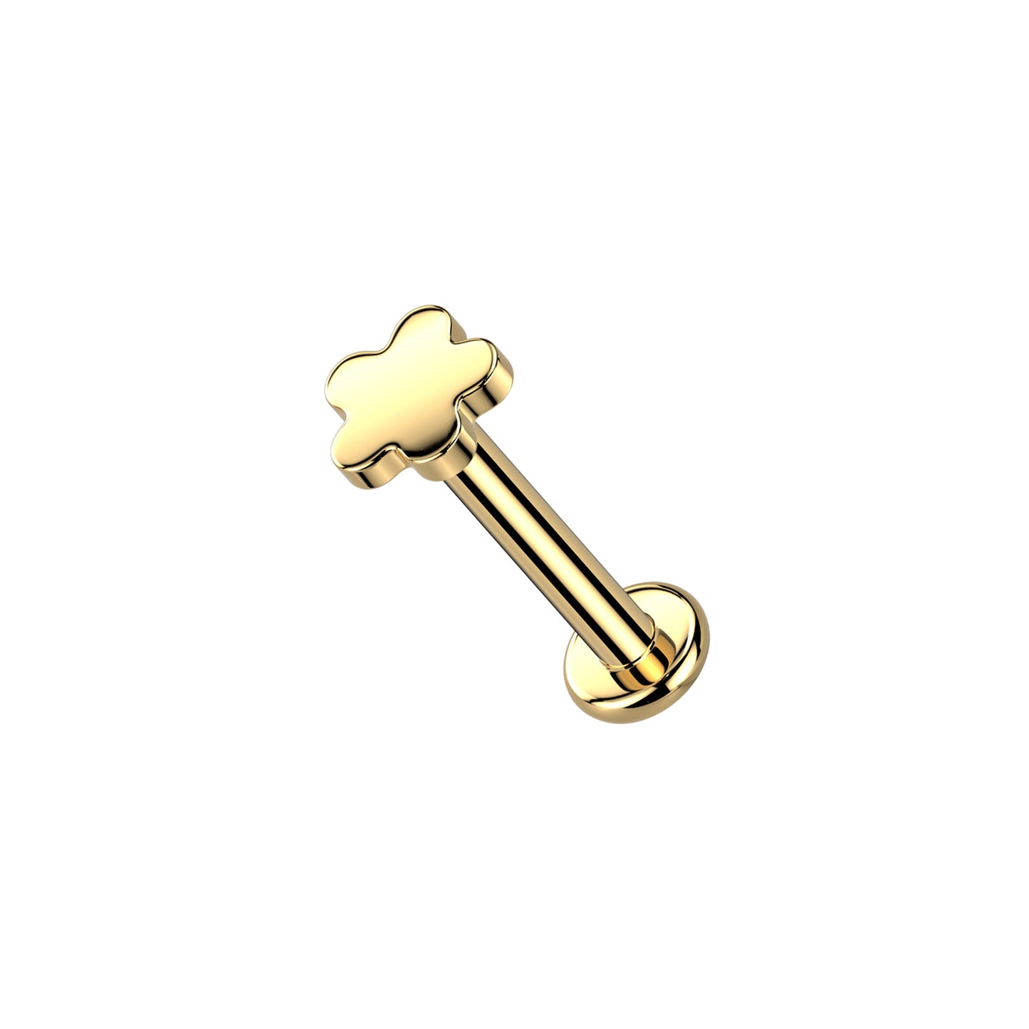 ✨ Titanium 16G Flower Top with Internally Threaded Labret Bar