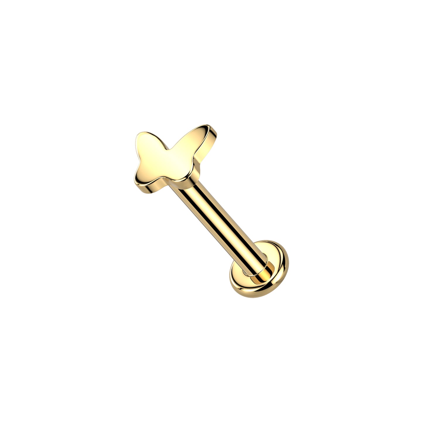 ✨ Titanium 16G Butterfly Top with Internally Threaded Labret Bar