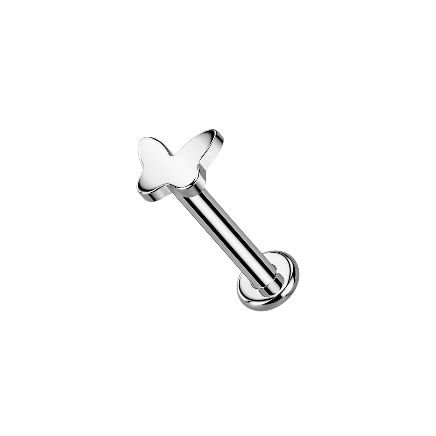 ✨ Titanium 16G Butterfly Top with Internally Threaded Labret Bar