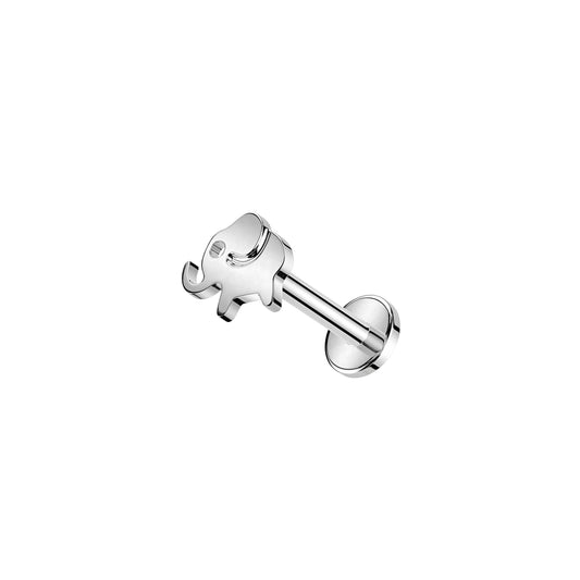 ✨ Titanium Elephant Top Internally Threaded Labret 16G