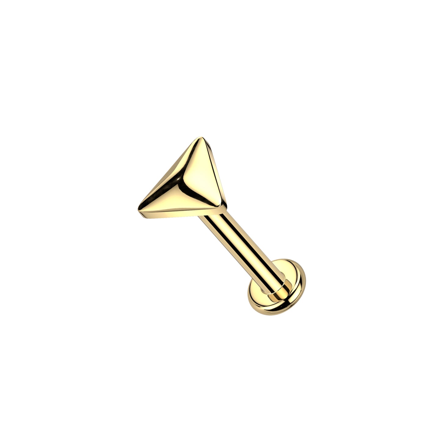 ✨ 16G Implant Grade Titanium Internally Threaded Triangle Top Labret Bar