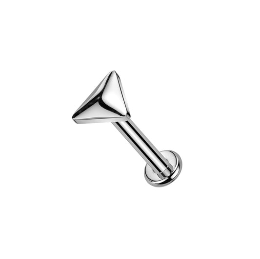 ✨ 16G Implant Grade Titanium Internally Threaded Triangle Top Labret Bar