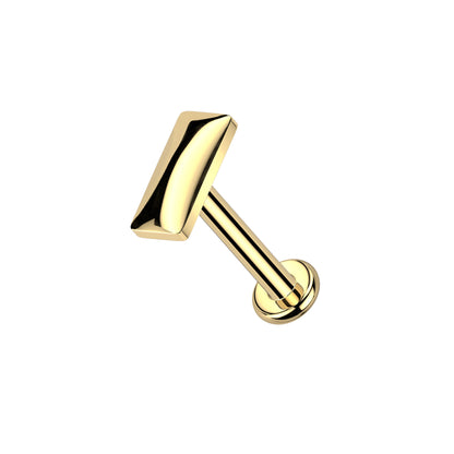 ✨ 16G Implant Grade Titanium Internally Threaded Rectangle Top Labret Bar