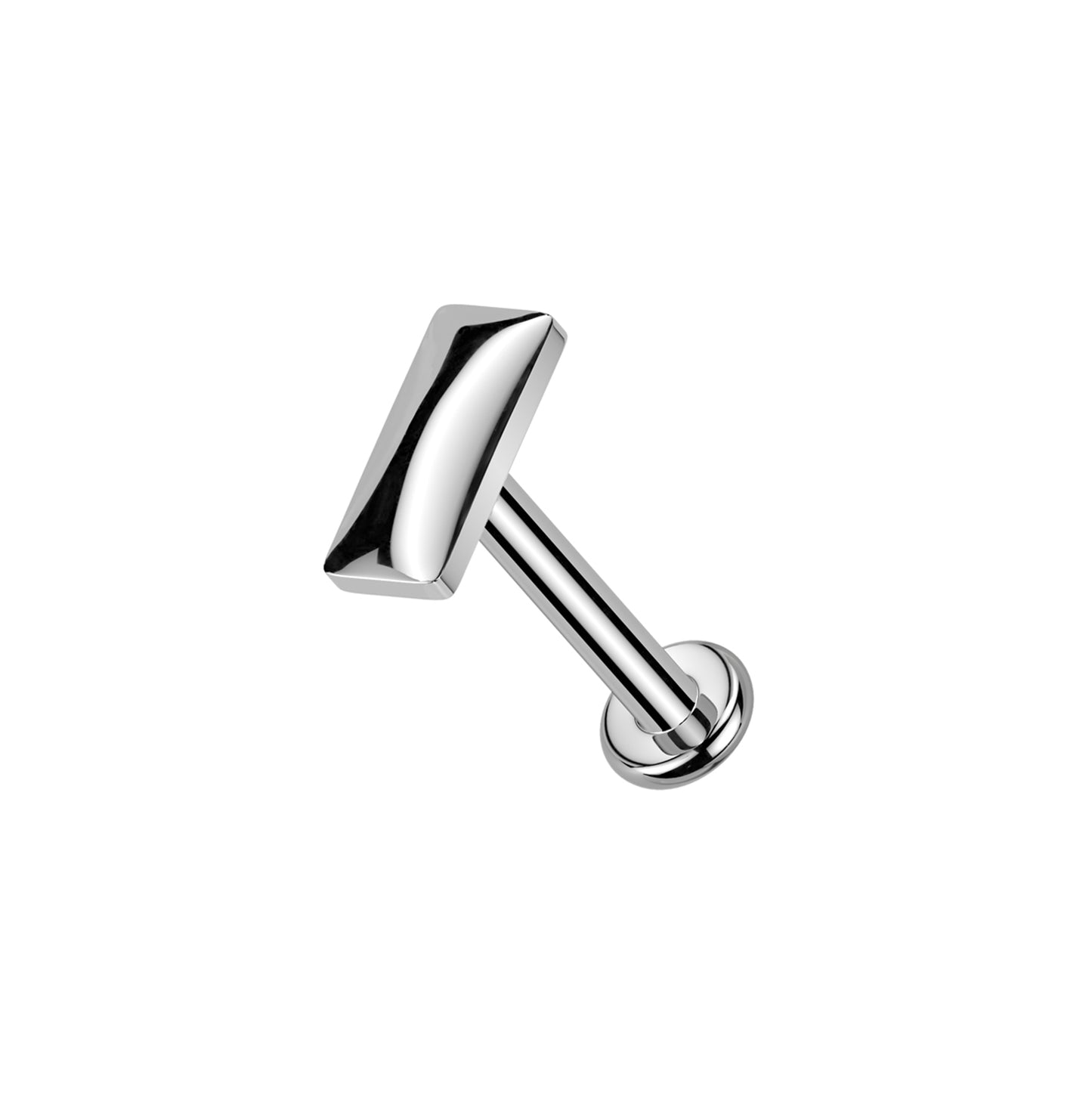 ✨ 16G Implant Grade Titanium Internally Threaded Rectangle Top Labret Bar