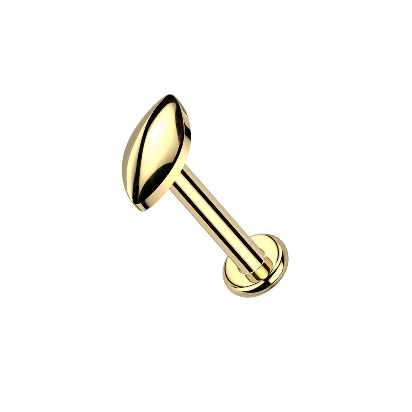 ✨ 16G Implant Grade Titanium Internally Threaded Marquise Top Labret Bar