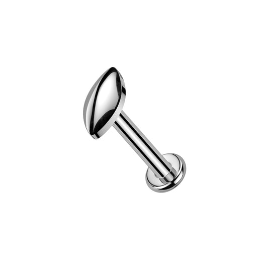 ✨ 16G Implant Grade Titanium Internally Threaded Marquise Top Labret Bar