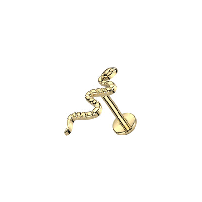 ✨ Titanium Snake Internally Threaded Labret Bar 16G