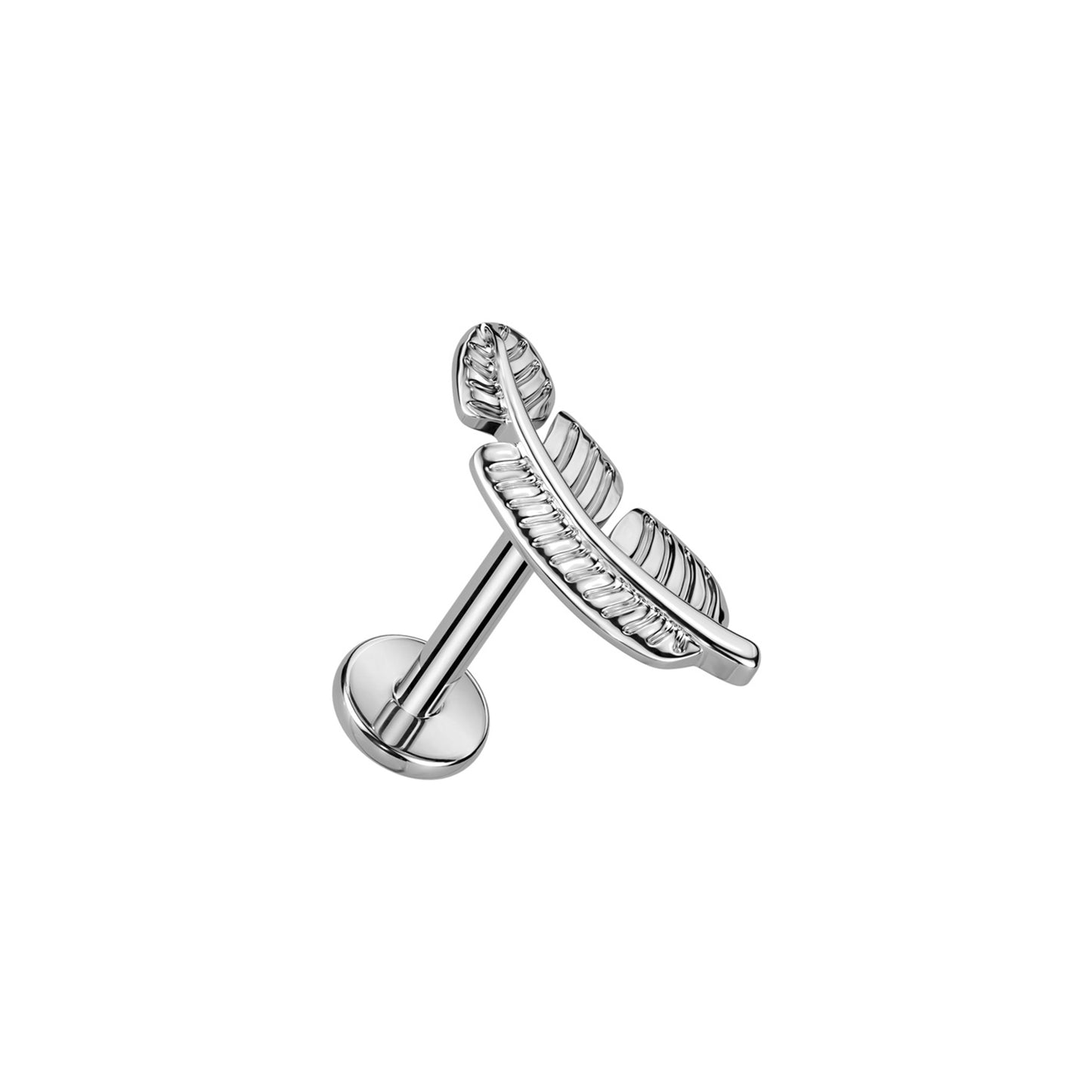 Titanium Leaf Threaded Labret Stud 16G
