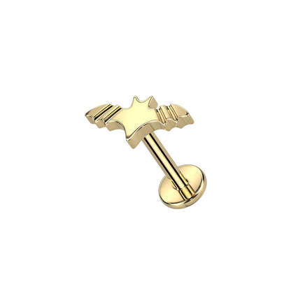✨ Titanium Bat Top with Internally Threaded Labret 16G