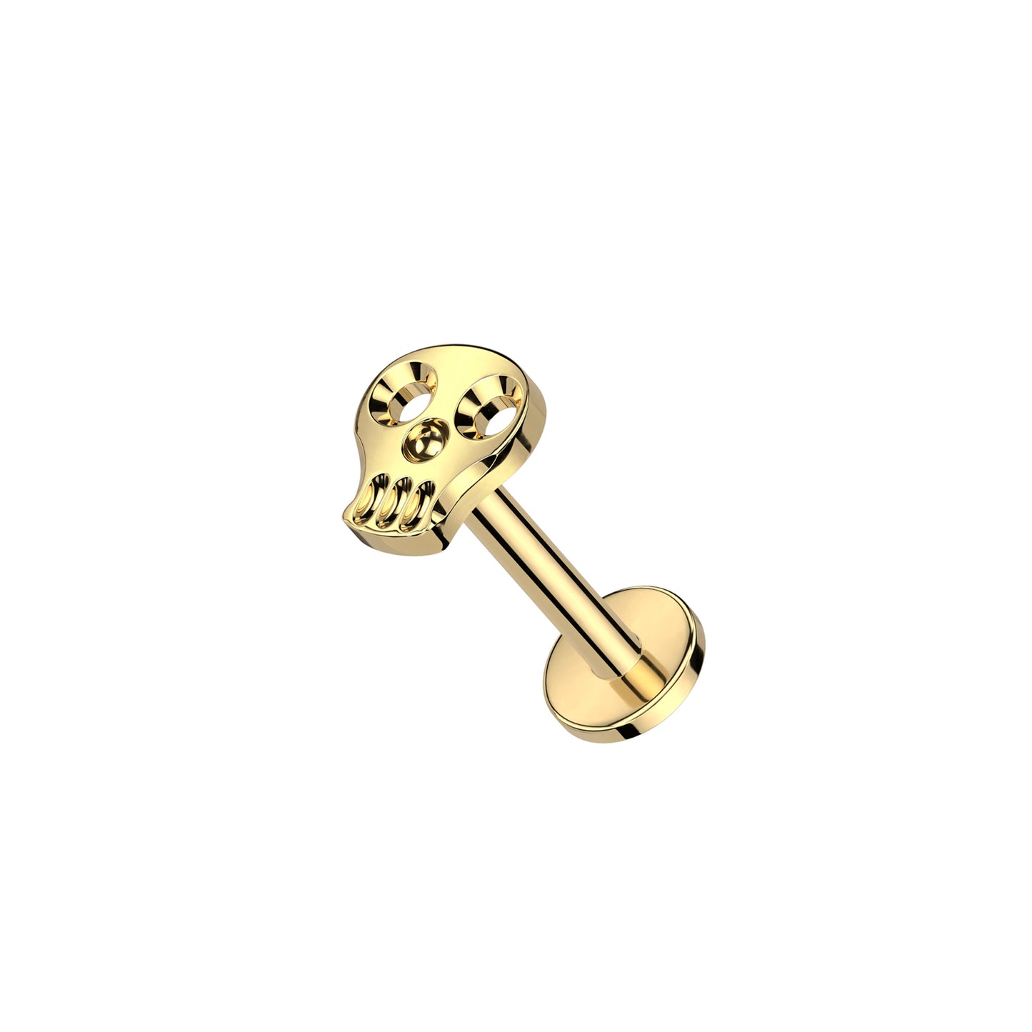 ✨ Titanium Hollow Skull Top Internally Threaded Labret 16G