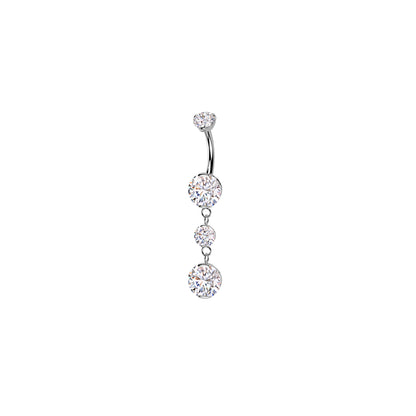✨ 14G Implant Grade Titanium Internally Threaded CZ Dangle Belly Button Ring