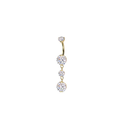 ✨ 14G Implant Grade Titanium Internally Threaded CZ Dangle Belly Button Ring