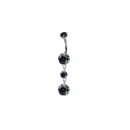 ✨ 14G Implant Grade Titanium Internally Threaded CZ Dangle Belly Button Ring