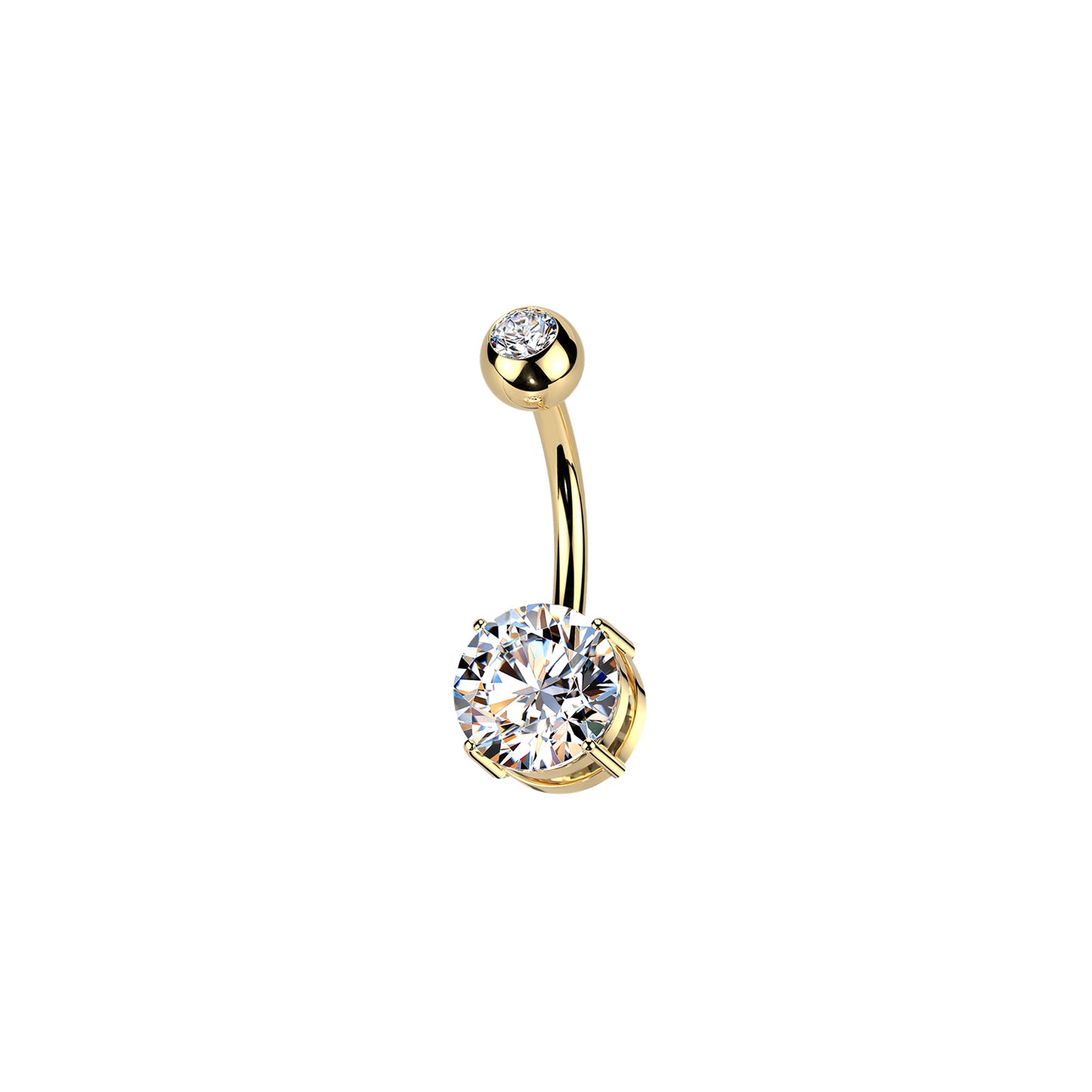 ✨ 14G 10mm Implant Grade Titanium Round CZ Belly Button Ring