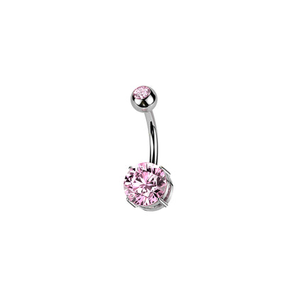 ✨ 14G 10mm Implant Grade Titanium Round CZ Belly Button Ring