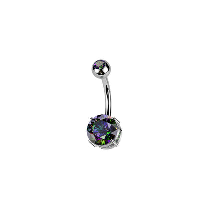 ✨ 14G 10mm Implant Grade Titanium Round CZ Belly Button Ring