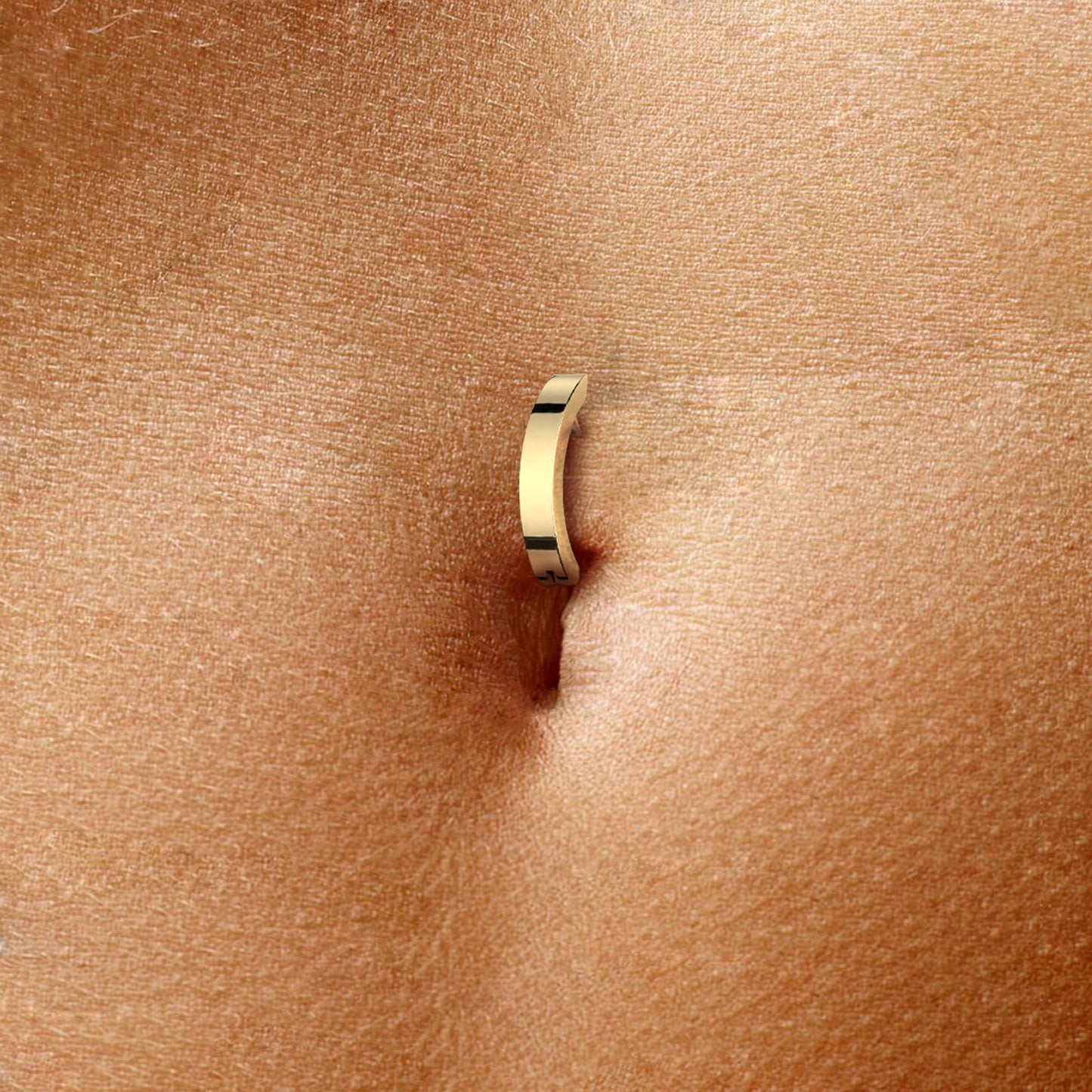 Titanium Hinged Plain Belly Button Ring 14G