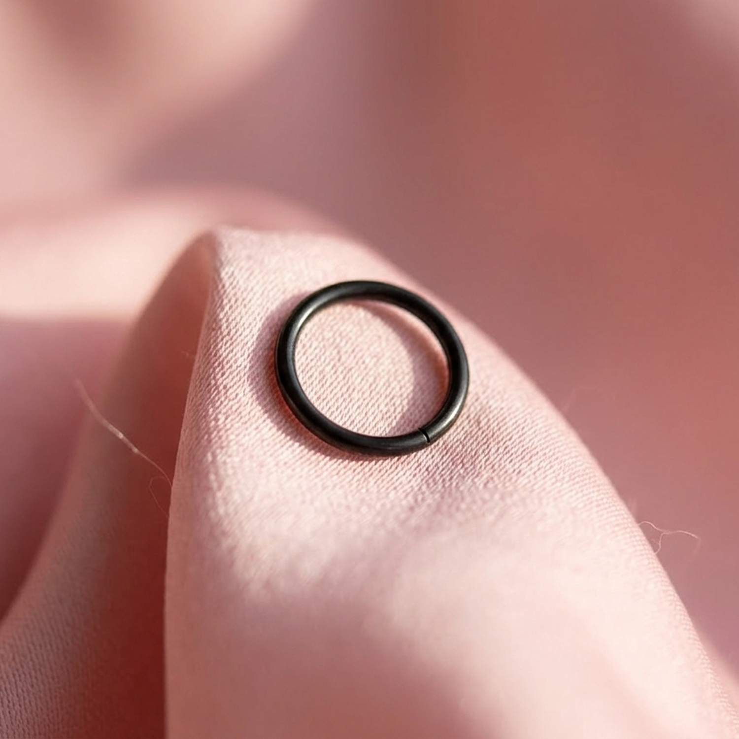 Black titanium plain hinged hoop ring