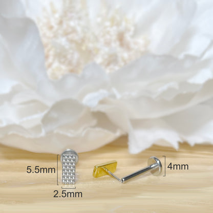 ✨ Titanium Rectangle Top Threadless Labret