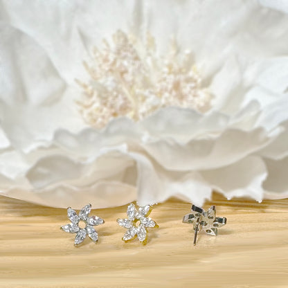 ✨ Titanium Marquise CZ Flower Threadless Top