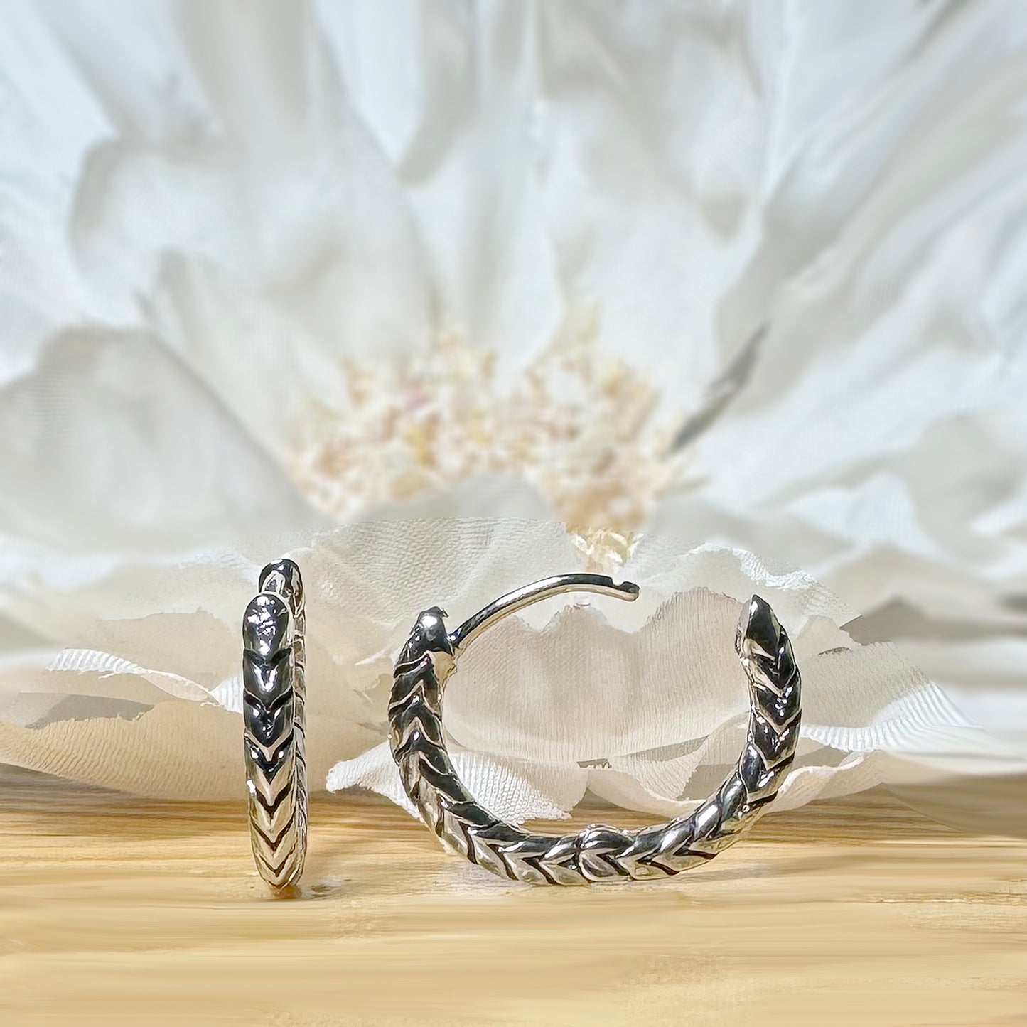 ✨ Stainless Steel Hinge Hoop Earrings with Antique Silver Plated