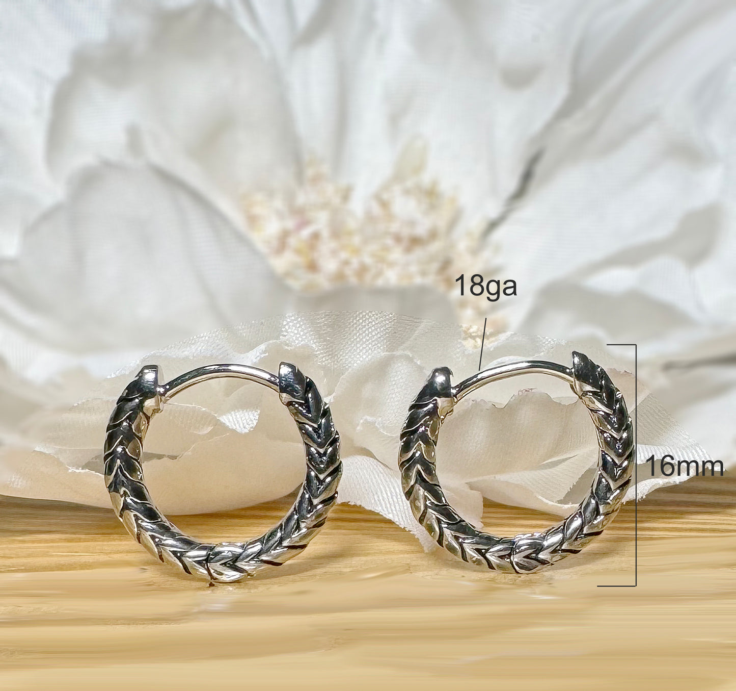 ✨ Stainless Steel Hinge Hoop Earrings with Antique Silver Plated