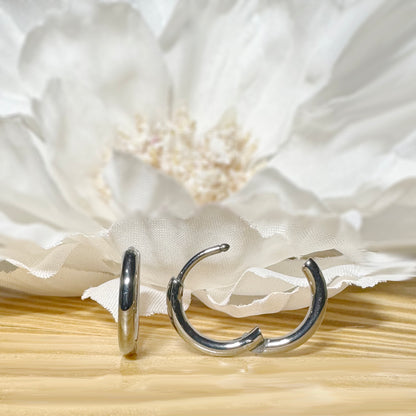 ✨ Titanium 2mm Hinged Plain Round Hoop Earrings