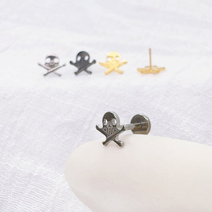 ✨ Titanium Skull Top Threadless Labret