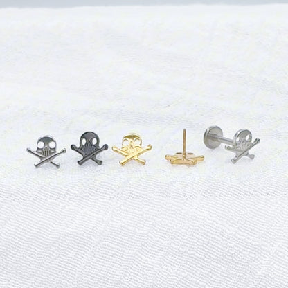 ✨ Titanium Skull Top Threadless Labret