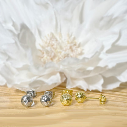 ✨ Surgical Steel Hammered Ball Stud Earring
