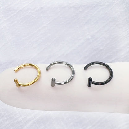 ✨ Titanium Nose Hoop Ring with Bar Stopper
