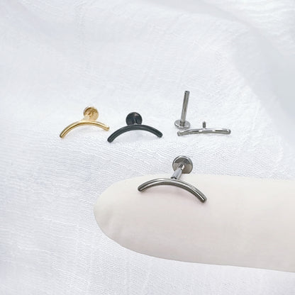 ✨ Titanium Curved Bar Top Internally Threaded Labret 16G
