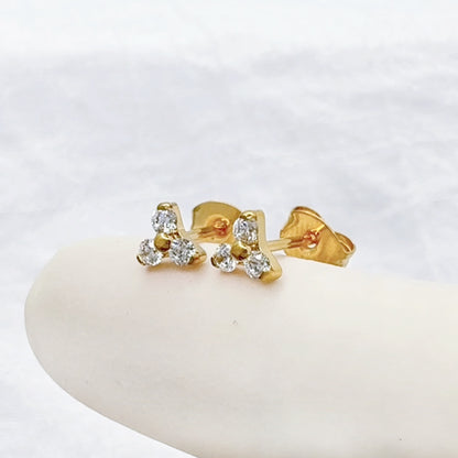 ✨ Implant Grade Titanium Trinity CZ Stud Earring