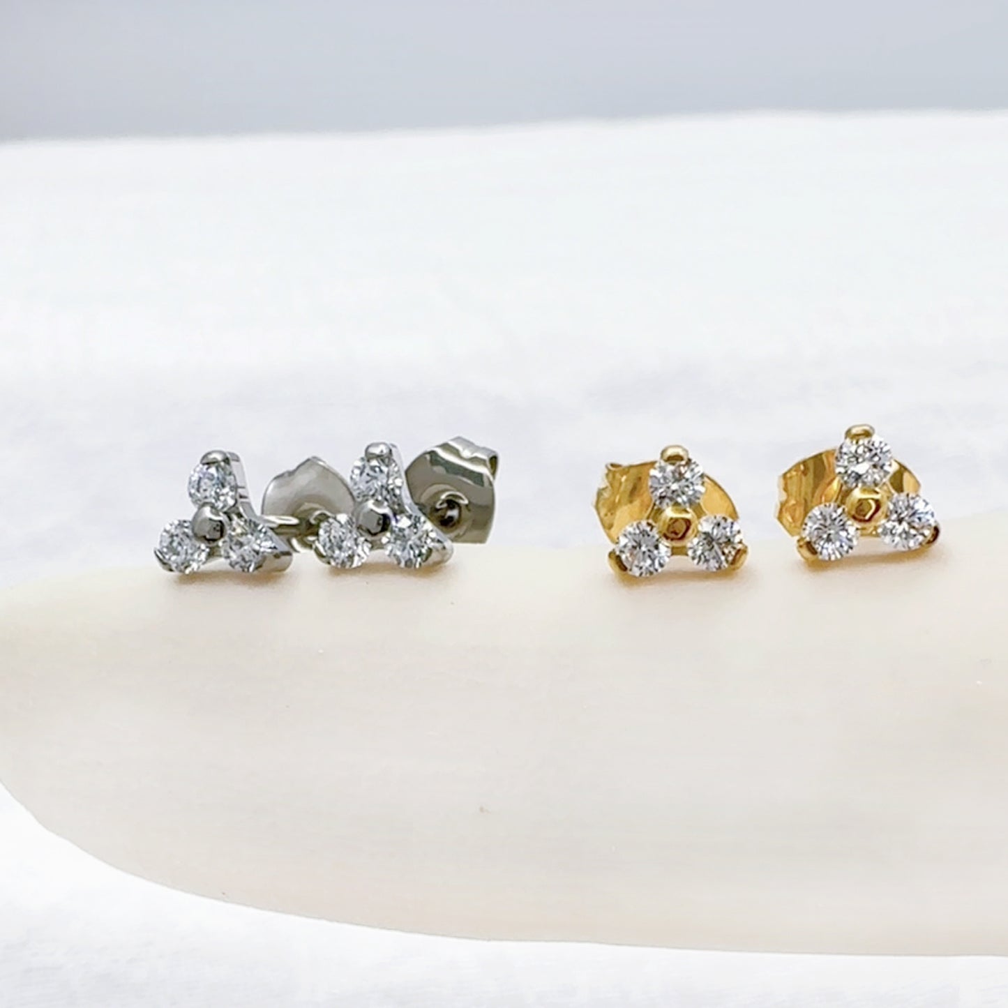 ✨ Implant Grade Titanium Trinity CZ Stud Earring