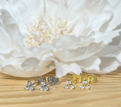 ✨ Implant Grade Titanium Trinity CZ Stud Earring