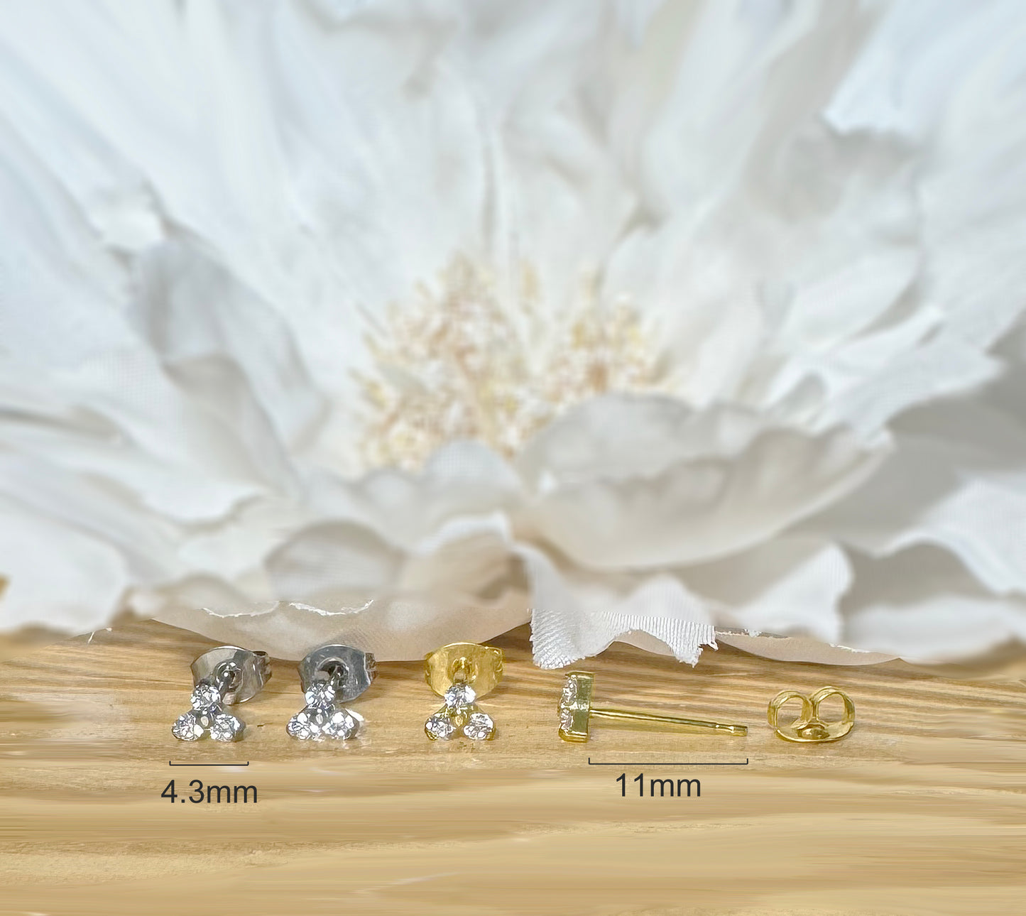 ✨ Implant Grade Titanium Trinity CZ Stud Earring