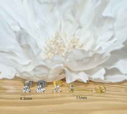 ✨ Implant Grade Titanium Trinity CZ Stud Earring