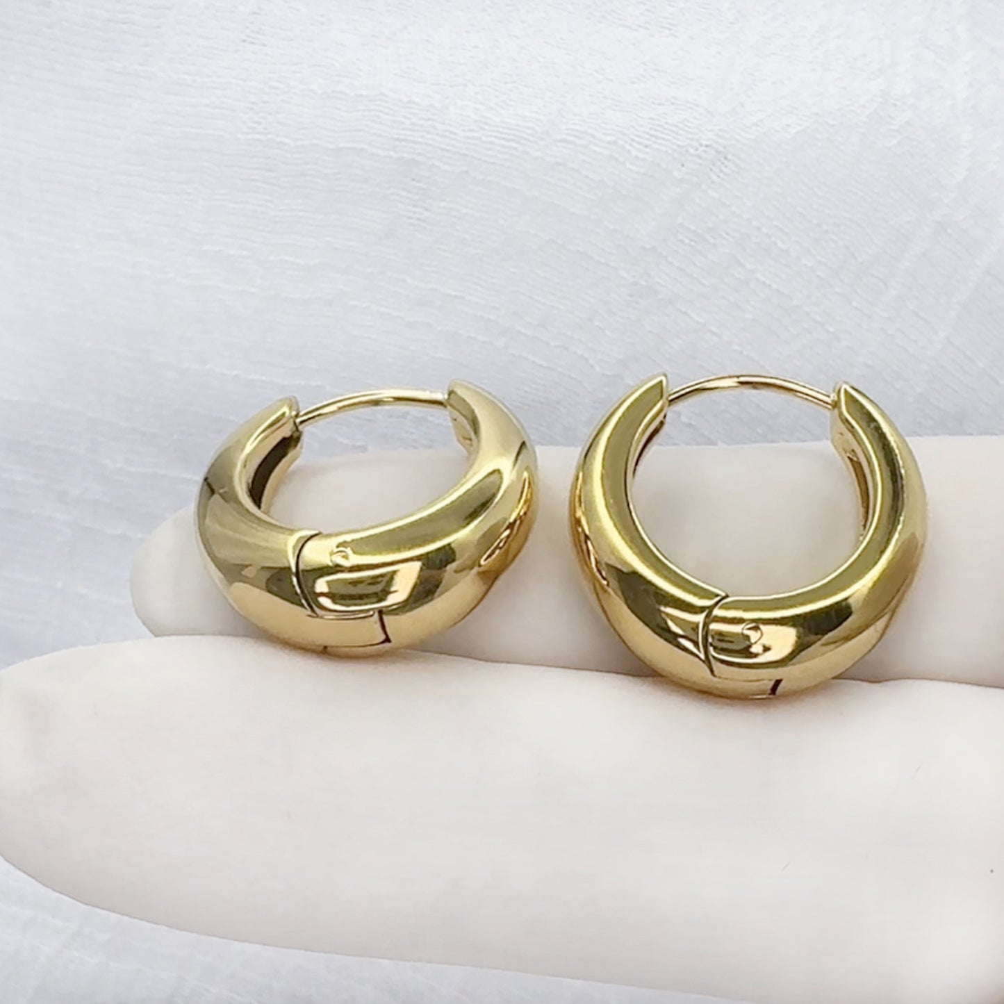 ✨ Surgical Steel Wide Hinged Hoop Earrings