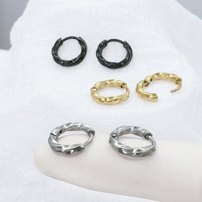 ✨ Surgical Steel Twisted 2.5mm Hinged Hoop Earrings