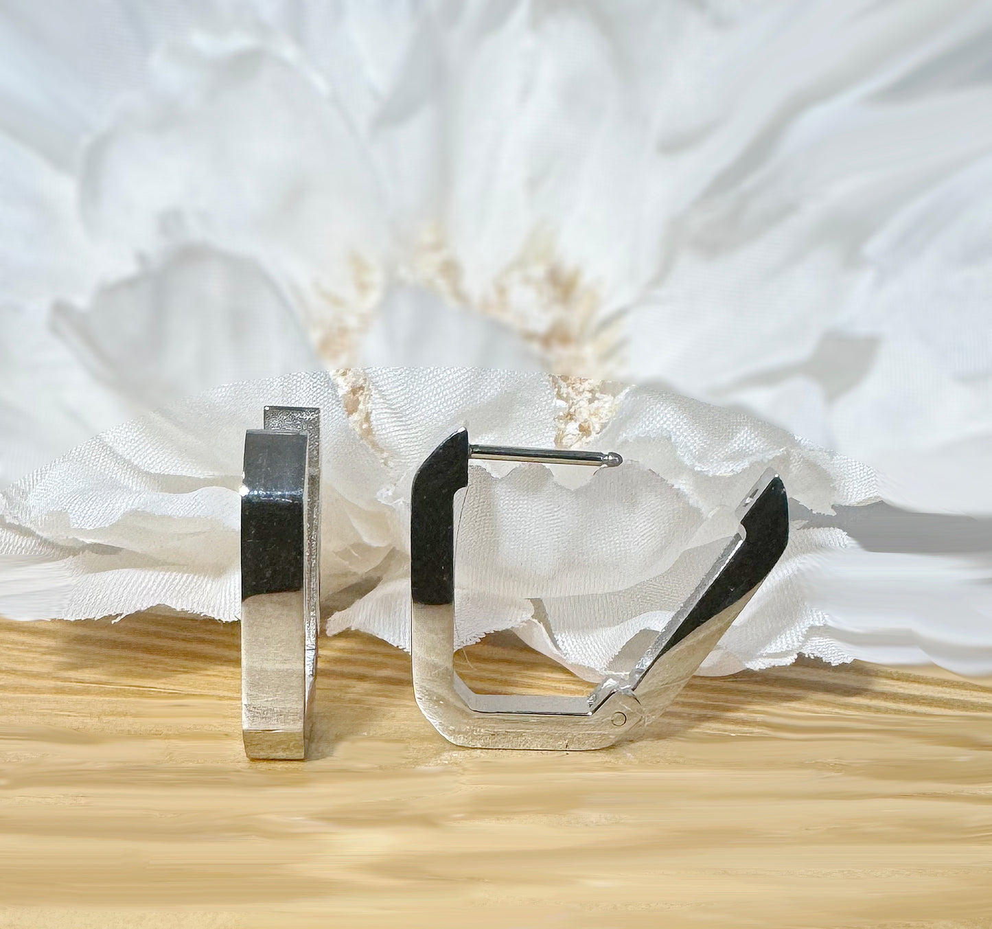 ✨ Surgical Steel Rectangle Hinged Hoop Earrings